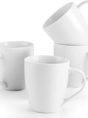 White Drinking Cup Set (4 pieces), 16 oz with Handle