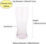 6 Pack 16oz  Beer Glasses, Bar Glassware, Drinking Glasses for Home Kitchen Entertainment