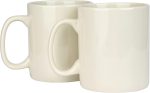 Ceramic Drinking Cup, with Handle, 2 pieces (Cream)
