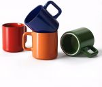 Ceramic Drinking Cup, 12 oz, 4-Piece Set - Solid Color
