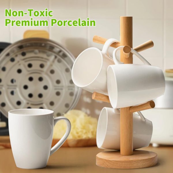 White Drinking Cup Set (4 pieces), 16 oz with Handle