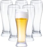 Beer Glasses Set of 6,14.7oz Glasses Drinking Set, Craft Pint Glasses for Freezer Supply Aroma Retention, Tall Beer Mug and Glassware Gifts for Men