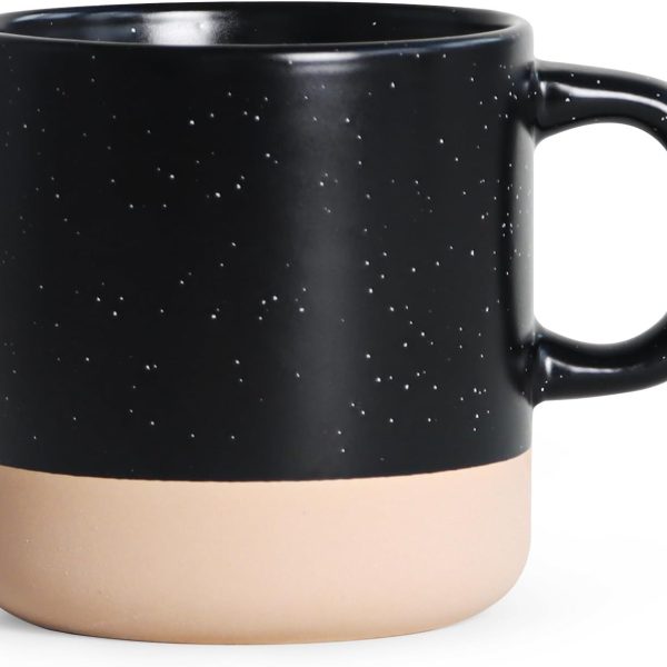 12 oz Ceramic Mug – Modern Square Handle Tea Cup