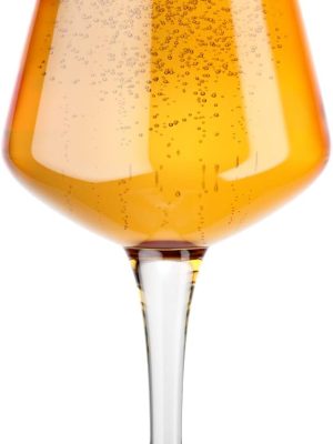 Nucleated Stemmed Beer Glass by - Nucleation Pint Glasses for Better Head Retention, Aroma and Flavor - 14.2 oz Craft Beer Glass for Enhanced Beer Drinking Bliss- Gift Idea for Men