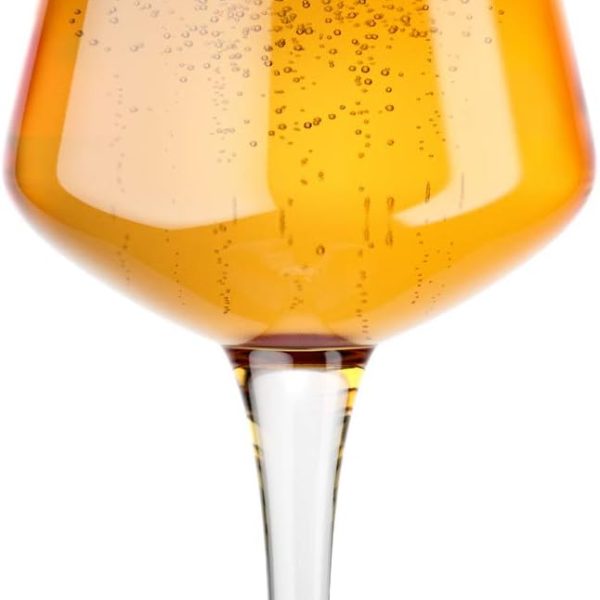 Nucleated  Stemmed Beer Glass by  - Nucleation Pint Glasses for Better Head Retention, Aroma and Flavor - 14.2 oz Craft Beer Glass for Enhanced Beer Drinking Bliss- Gift Idea for Men