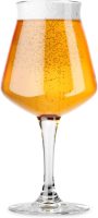 Nucleated Stemmed Beer Glass by - Nucleation Pint Glasses for Better Head Retention, Aroma and Flavor - 14.2 oz Craft Beer Glass for Enhanced Beer Drinking Bliss- Gift Idea for Men