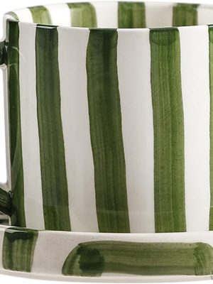 Ceramic Drinking Cups - Hand-Painted Stripe Art