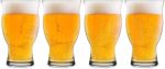 USA Made Nucleated Tulip Pint Glasses for Better Head Retention, Aroma and Flavor- 16 oz Ultimate Pint Glass for Beer Drinking- IPA Beer Glasses For Men- Cool Beer Glass Stackable Design- 4 Pack