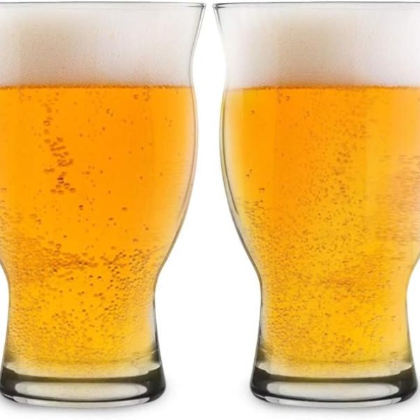 USA Made Nucleated Tulip Pint Glasses for Better Head Retention, Aroma and Flavor- 16 oz Ultimate Pint Glass for Beer Drinking- IPA Beer Glasses For Men- Cool Beer Glass Stackable Design- 4 Pack