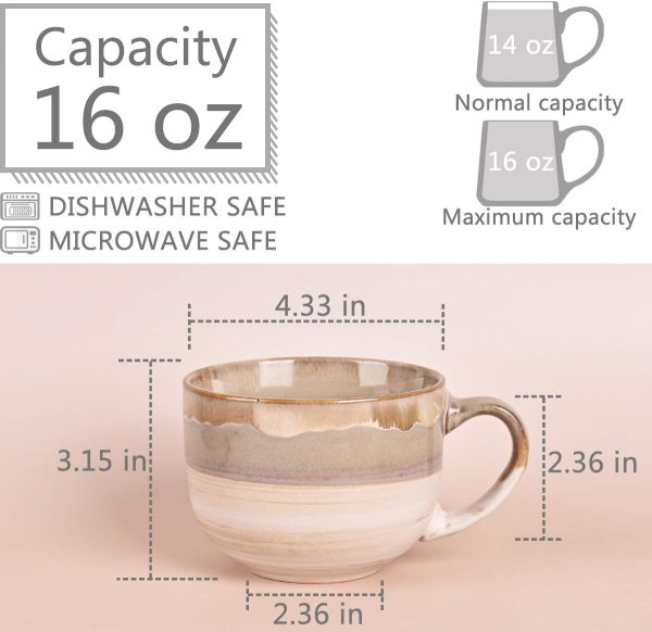 Ceramic Drinking Cup Set (Brown-Gray, 2 pieces)
