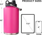 Insulated Gallon Jug with Handle, One Gallon, 128oz Stainless Steel, Large Double Vacuum Water Bottle for Hot & Cold Drinks, Wide Mouth, Sweat Proof, Great for Travel, Camping, Pink