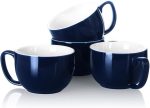 16 oz Large Drinking Cup Set (4 pieces) - Thick White Porcelain Cups