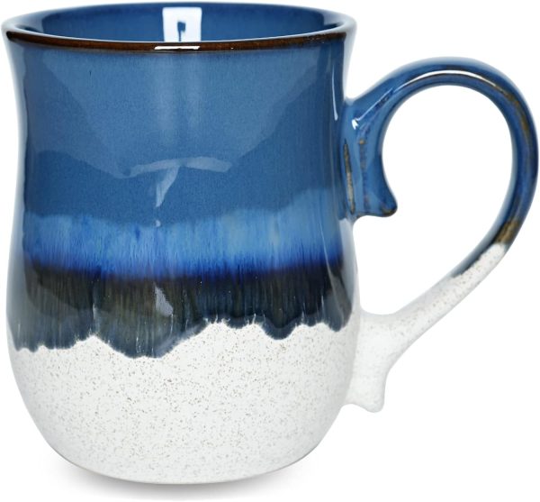 Large ceramic coffee mug, 20 oz, suitable for office and home use, dishwasher and microwave safe (20 oz, dark blue).