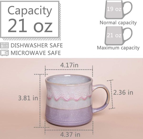 Large Ceramic Drinking Cup, 21 oz (Purple)