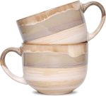 Ceramic Drinking Cup Set (Brown-Gray, 2 pieces)