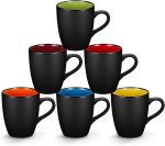 6-Piece Ceramic Drinking Cup Set, Matte Black