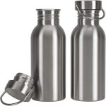 2 Pack Sports Water Bottle, 12OZ Single Walled 18/8 Stainless Steel Water Bottle for Cyclists, Runners, Hikers, Beach Goers, Picnics, Camping, Leak Resistant, Uninsulate