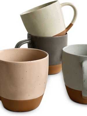 Ceramic Drinking Cup Set, 16 oz - Microwave Safe