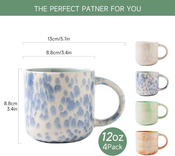 12 oz Drinking Cup Set (4 pieces) with Handle