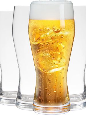 20oz Pilsner Beer Glasses Set of 6, Classic Beer Glass, Large Capacity Beer Cup, Stylish Beer Gifts, Beer Cups and Mugs