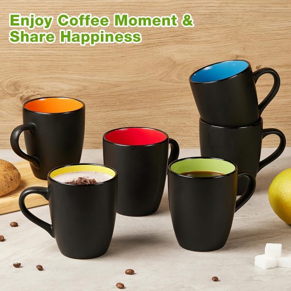 6-Piece Ceramic Drinking Cup Set, Matte Black