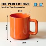 Ceramic Drinking Cup, 12 oz, 4-Piece Set - Solid Color