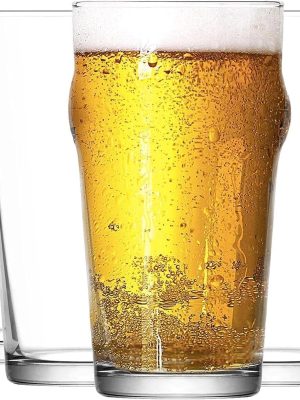 Beer Glasses Set of 6, 19oz Pint Glasses, Large Beer Pint Glass Capacity in a Traditional Pub Drinking Glasses,Oversized Beer Glasses Set for Guinness for Beers or Cocktails