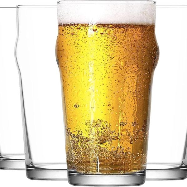 Beer Glasses Set of 6, 19oz Pint Glasses, Large Beer Pint Glass Capacity in a Traditional Pub Drinking Glasses,Oversized Beer Glasses Set for Guinness for Beers or Cocktails