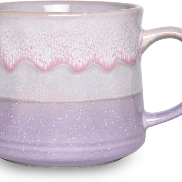 Large Ceramic Drinking Cup, 21 oz (Purple)