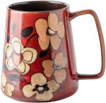 Ceramic coffee mug, large capacity, suitable for milk coffee mug, tea mug, cocoa, cappuccino, latte, cereal, dishwasher safe, microwave safe (burgundy).