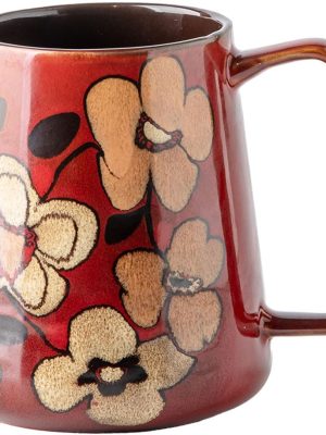 Ceramic coffee mug, large capacity, suitable for milk coffee mug, tea mug, cocoa, cappuccino, latte, cereal, dishwasher safe, microwave safe (burgundy).