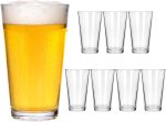 8pcs 16oz Beer Pint Glasses, Drinking Glasses Set of 8 Highball Glasses Water Cups for Cold Beverages