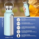 17oz Stainless Steel Water Bottle,Leak-Proof Sweat-Proof Travel Bottle,Double Wall Vacuum,Portable Insulated Cup,Reuseble Metal Bottle for School Sports Hikers Kids,Fog(2Packs)