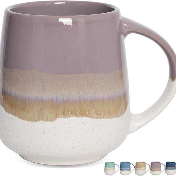 Ceramic Drinking Cup, 23 oz, Extra Large Tea Cup (Purple)