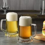 4-Pack Solid Heavy Large Beer Glasses with Handle - 17.1/4 Ounce Glass Steins, Traditional Beer Mug glasses Set, Perfect Coffee - Tea Glass, Everyday Drinking Glasses, Cocktail Glasses