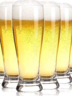 16oz Beer Glasses Set of 6 Glasses, Craft Beer Cups for Bar Pub, Glassware Beer Mugs Pint Glasses, Classic Beer Drinking Glasses Set for Party, Beer Drinker Gifts for Men Women