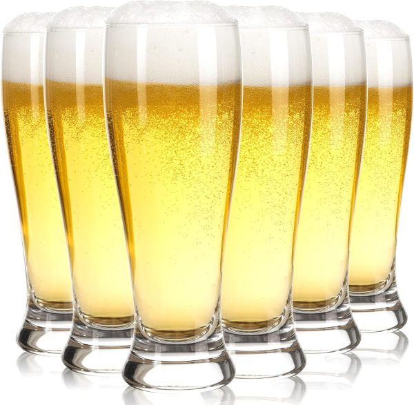 16oz Beer Glasses Set of 6 Glasses, Craft Beer Cups for Bar Pub, Glassware Beer Mugs Pint Glasses, Classic Beer Drinking Glasses Set for Party, Beer Drinker Gifts for Men Women