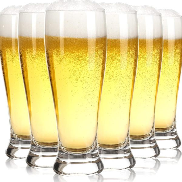 16oz Beer Glasses Set of 6  Glasses, Craft Beer Cups for Bar Pub, Glassware Beer Mugs Pint Glasses, Classic Beer Drinking Glasses Set for Party, Beer Drinker Gifts for Men Women