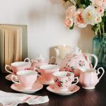 Floral Tea Set, Tea cups (8oz), Tea Pot (38oz), Creamer and Sugar Set, Gift box, Tea Sets for Women, Tea Cups and Saucer Set, Tea Set for Adults, 4 Tea Cups Set, Mother's Day Gift