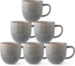 Glazed Ceramic Drinking Cup (6 pieces), with Handle
