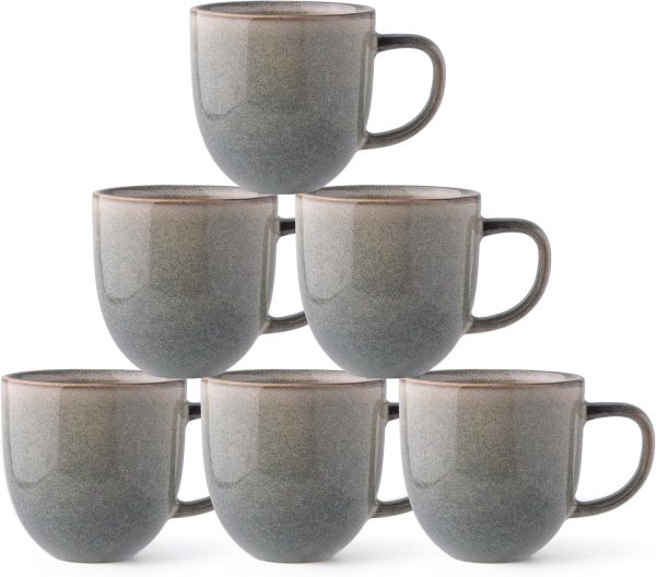 Glazed Ceramic Drinking Cup (6 pieces), with Handle