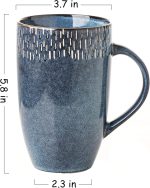 Large ceramic coffee mug, 21 oz, with a large handle, extra-large capacity for tea and coffee, suitable for office and home use, microwave safe, dishwasher safe (blue).
